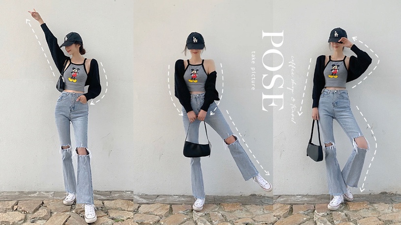 出遊必備「顯瘦POSE」教學!8招萬用拍照姿勢,超自然顯腿長,咖啡廳、旅遊打卡都適合
