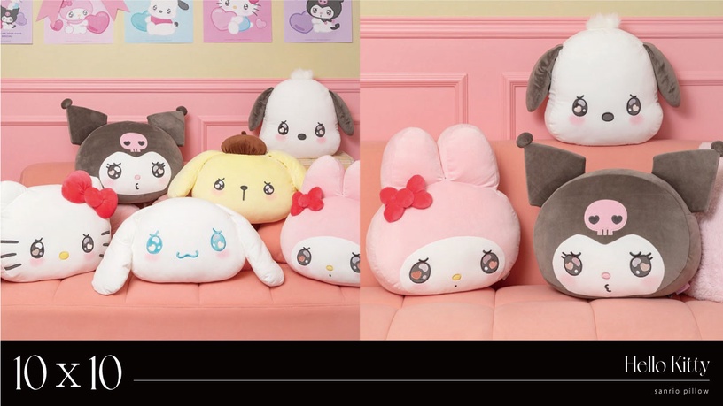 10x10「三麗鷗抱枕」亮相!少女漫畫版 Hello Kitty、美樂蒂、布丁狗,水汪汪淚眼太萌