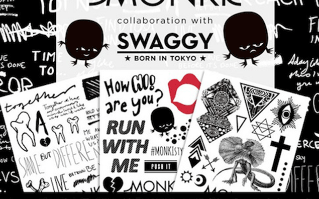 流行品牌「MONKI╳SWAGGY」推出限量原創紋身貼紙!