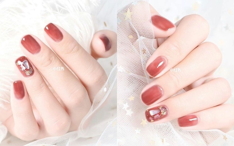 2019秋冬「楓葉紅」美甲款式推薦!溫柔楓葉紅棕美甲,漸層款更是夢幻、顯指白!