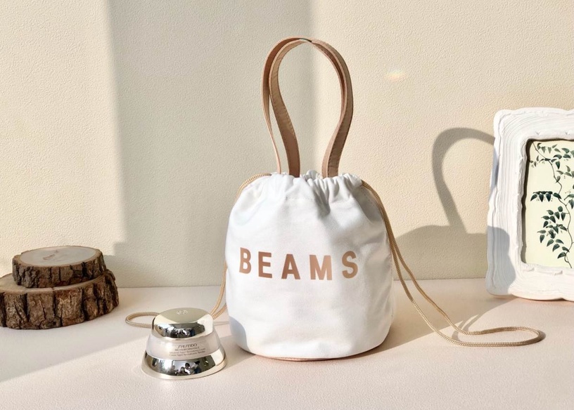 資生堂 國際櫃 百優精純乳霜 NO1乳霜王 BEAMS潮流束口袋