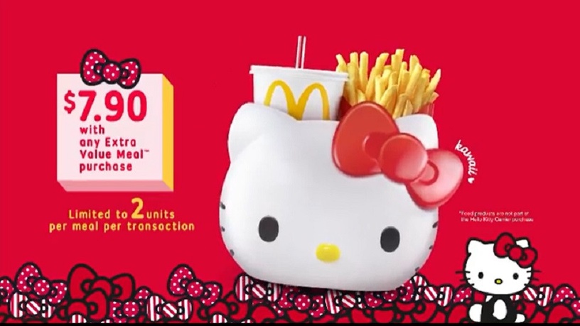 Kitty迷必收!新加坡麥當勞推出世界首發「Hello Kitty萬用置物籃」!