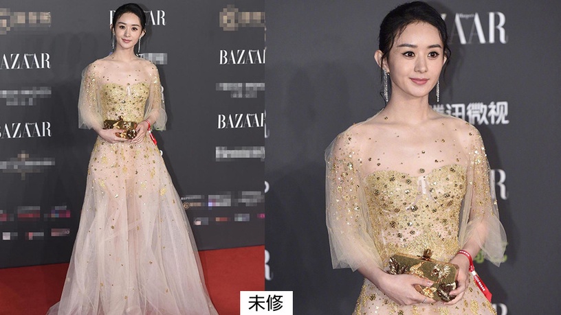 趙麗穎、劉詩詩同場比美!12女星紅毯造型精修vs未修,楊紫被嫌老氣,林允胖到讓人驚訝