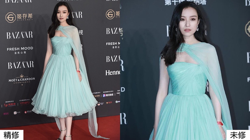 趙麗穎、劉詩詩同場比美!12女星紅毯造型精修vs未修,楊紫被嫌老氣,林允胖到讓人驚訝