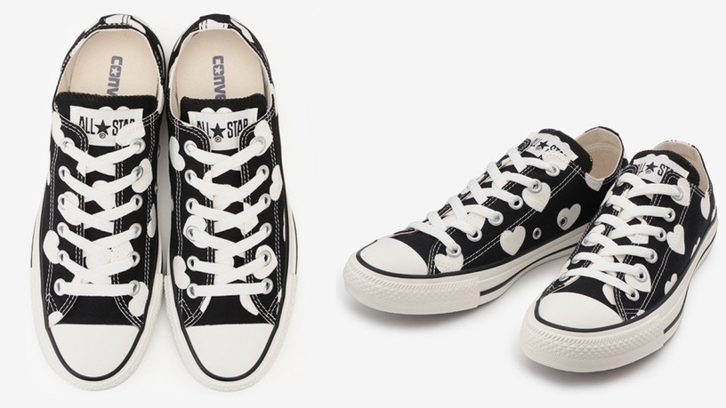 Converse full hearts「愛心情人節鞋款」,滿版愛心好甜!加碼爆紅「蝴蝶結懶人鞋」