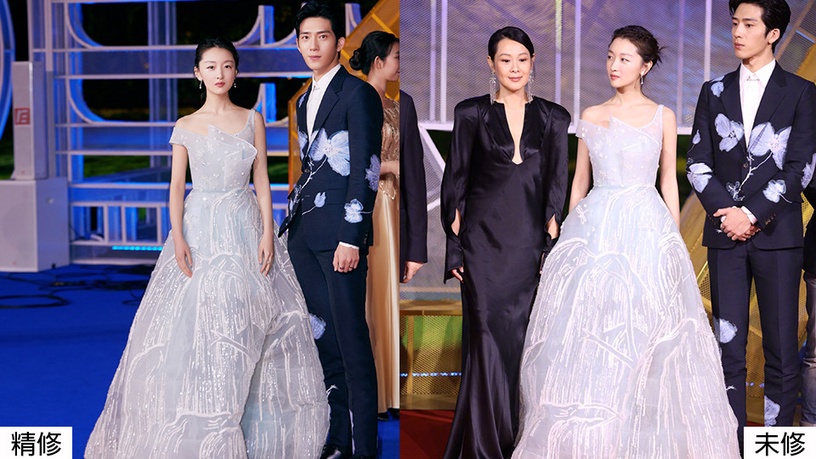 網議「誰才是真正的生圖殺手」!12女星紅毯造型精修vs未修,倪妮、劉詩詩勝過楊冪