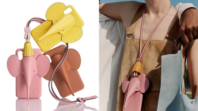 Dior 的 Saddle Oblique iPhone Case 藍/紅色斜紋提花帆布手機套,好像把小型馬鞍包隨手拿在身邊一樣,是不是非常可愛!