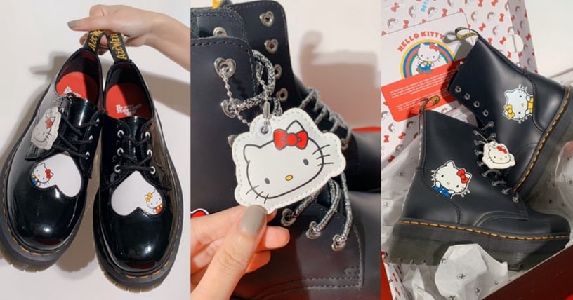 #Dr. Martens X Hello Kitty:Jadon HK 厚底八孔馬汀靴,$NT.8,680