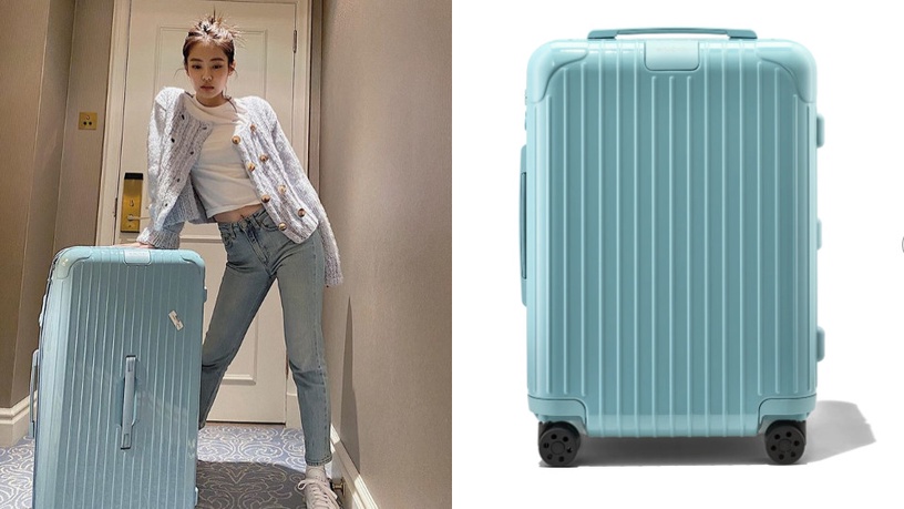 Jennie 日前在 IG 分享的 RIMOWA 行李箱，冰川色系俏皮度滿分～