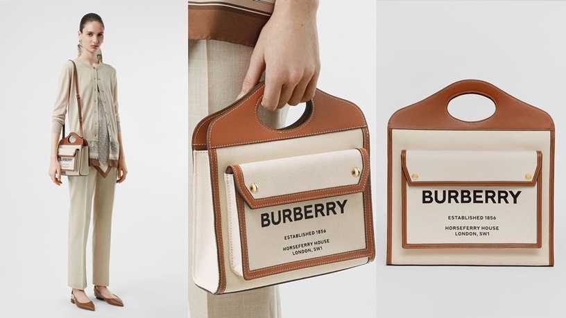 ＃Burberry迷你雙色調帆布Pocket包／NT33,900(價格右滑→)