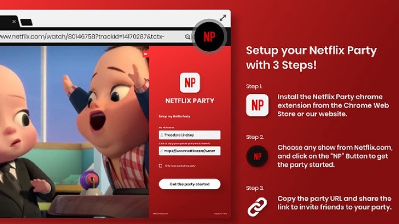 居家防疫救星!免費版「Netflix Party」讓你一個人在家也能與朋友同步看劇、聊天~