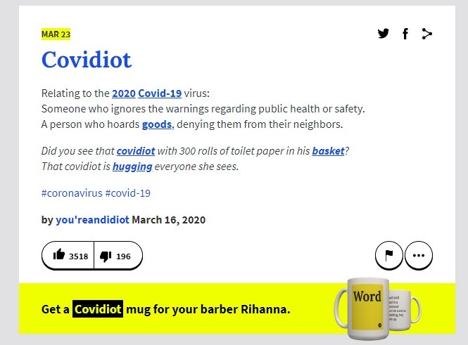 「防疫豬隊友」最新名詞出爐!防疫期間趴趴走的「Covidiot」,新冠白癡例句解析!