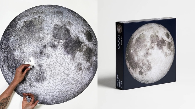 加拿大品牌Four Point Puzzles推出超狂「1000片月球拼圖」，售價：約NT 749。