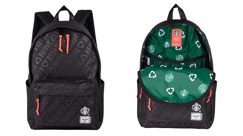 星巴克 X HERSCHEL SUPPLY推出聯名系列,環保3R+綠色內襯設計,經典時尚又實用