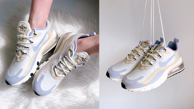 芋泥紫鞋款推薦:Nike Air Max 270 React 香芋紫奶茶色,NT$4,900