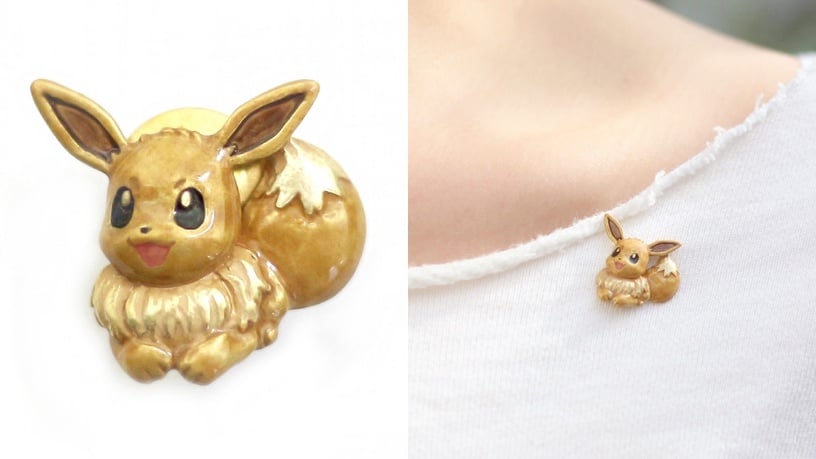 Palnart poc×Pokemon 伊布胸針