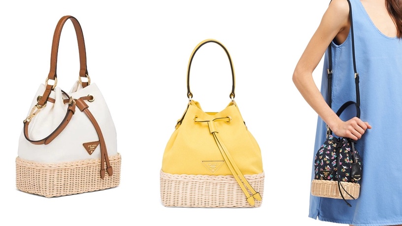 #精品系草編包推薦:Prada Plage 草編氣球包 /NT$53,000