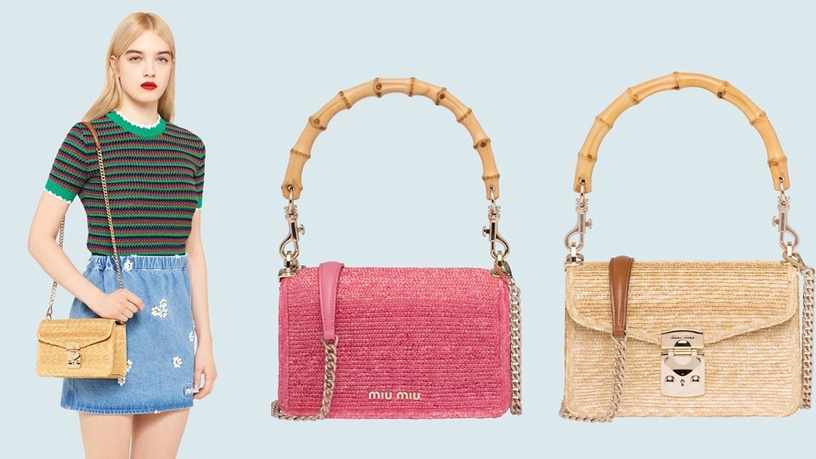 #精品系草編包推薦:Miu Miu竹節藤編包/約NT$54,800