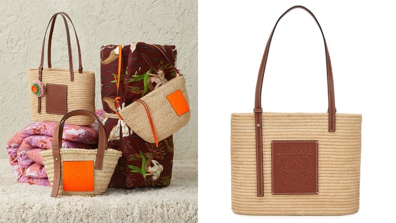#精品系草編包推薦:LOEWE 方形草編皮革包 /NT$20,000