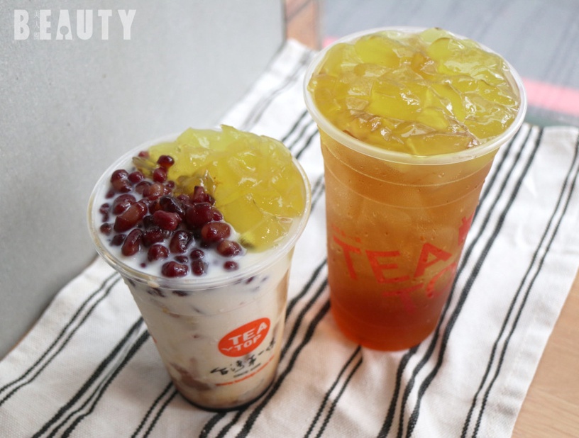 TEA TOP推出芒果季!水蜜桃&芒果結合出的酸甜滋味,加碼紫芋西米露、紅豆粉粿也必喝