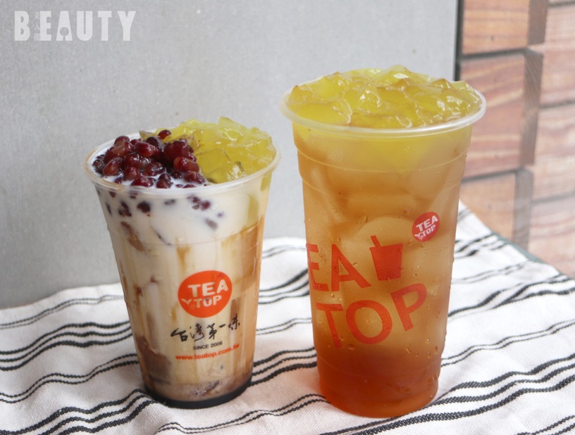 TEA TOP推出芒果季!水蜜桃&芒果結合出的酸甜滋味,加碼紫芋西米露、紅豆粉粿也必喝