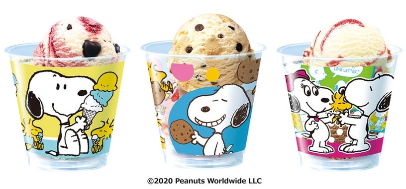 史努比 X 31冰淇淋「史努比冰淇淋杯」單球490日元（約NT$140）/雙球710日元（約NT$200）