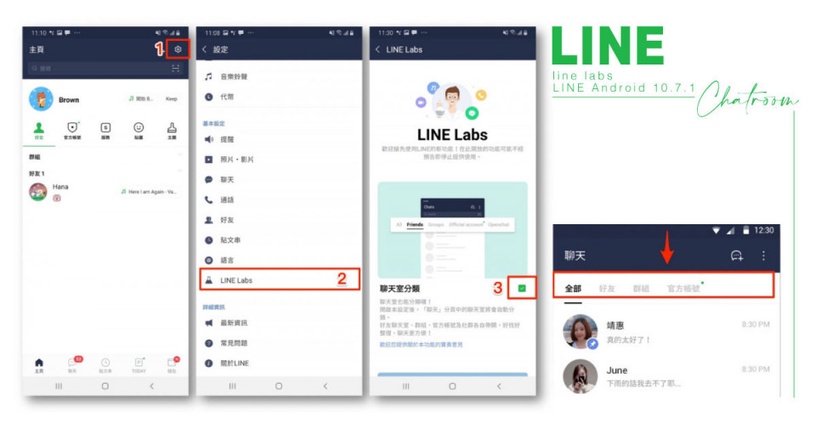 Line針對安卓用戶推出了「Line聊天室分類」功能,只要簡單3步驟就能快速開啟!