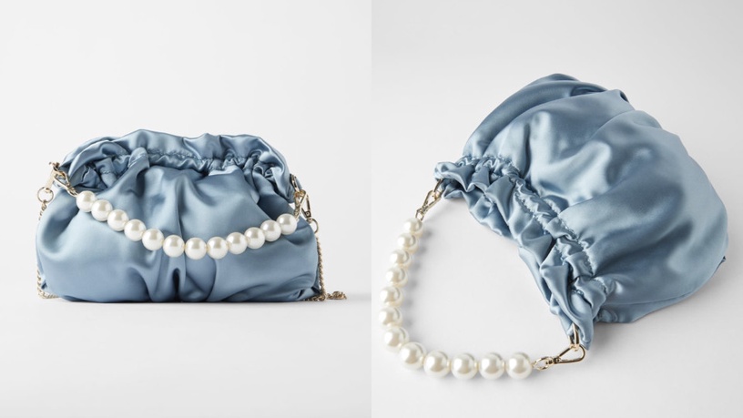 ZARA常常會推出隱藏版的仙女包包，最近又有一款超仙「珍珠提把緞面斜背包」！快右滑看詳細介紹～