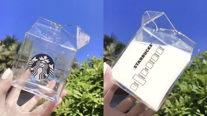 最近推特出現一款星巴克「牛奶盒冷萃玻璃杯」質感爆棚的設計立刻引起話題。
