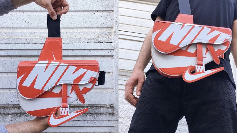 「Dior x Nike」馬鞍包?外國神手自製Nike翻玩鞋盒馬鞍包,還有多款超狂聯名精品包~