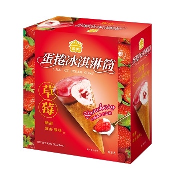 全聯冰品推薦:義美草莓蛋捲冰淇淋筒 NT.122 全聯優惠價NT.119