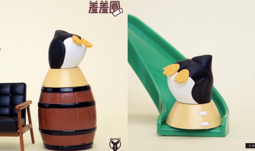 羞羞圈套頭!五款憂鬱「羞羞圈動物扭蛋」崩潰可愛~看企鵝秒變鴕鳥、長頸鹿要戴兩圈!