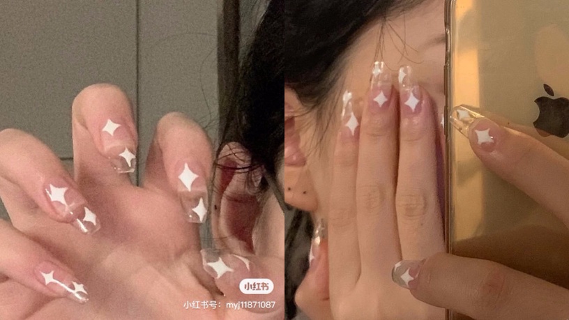 夏日清爽「透明美甲」提案!透明素色超顯指長,點綴小圖案就很可愛~