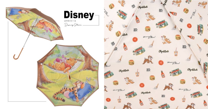 日本Disney Store 推出一系列的卡通大傘,每一把傘的內裡都充滿著大大的角色