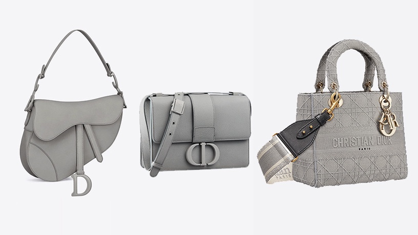 Dior Saddle Ultra Matte 石灰色小牛皮馬鞍包 ,NT$115,000 Dior 30 Montaigne Ultra Matte 石灰色粒紋小牛皮翻蓋包 ,NT$120,000 Dior Lady D-Lite 石灰色籐格紋刺繡帆布中型提包 ,NT$140,000
