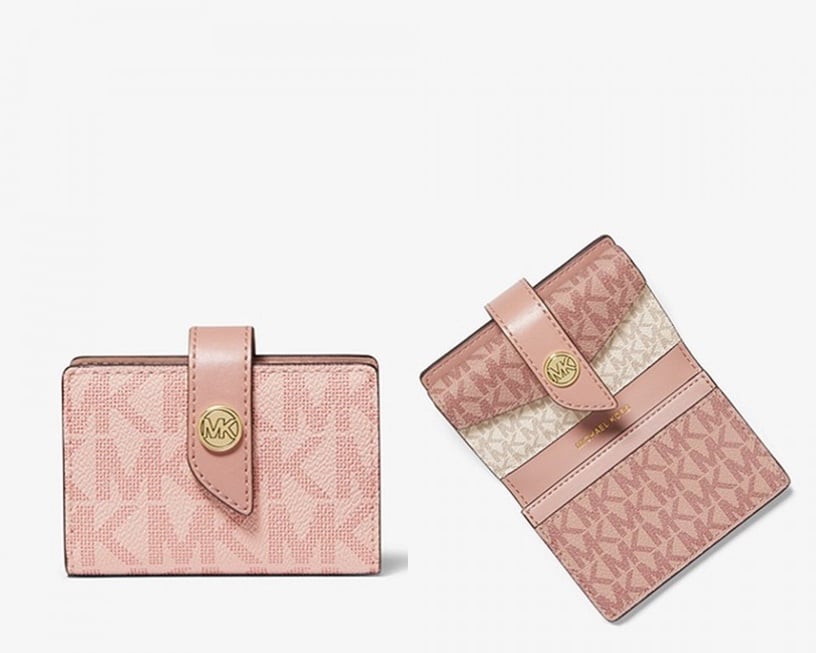 平價精品皮夾推薦2:MICHAEL KORS Small Color-Block Logo Wallet(#Ballet Multi),NT.3160