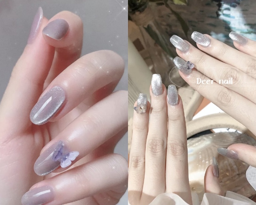 純色晶石貓眼美甲