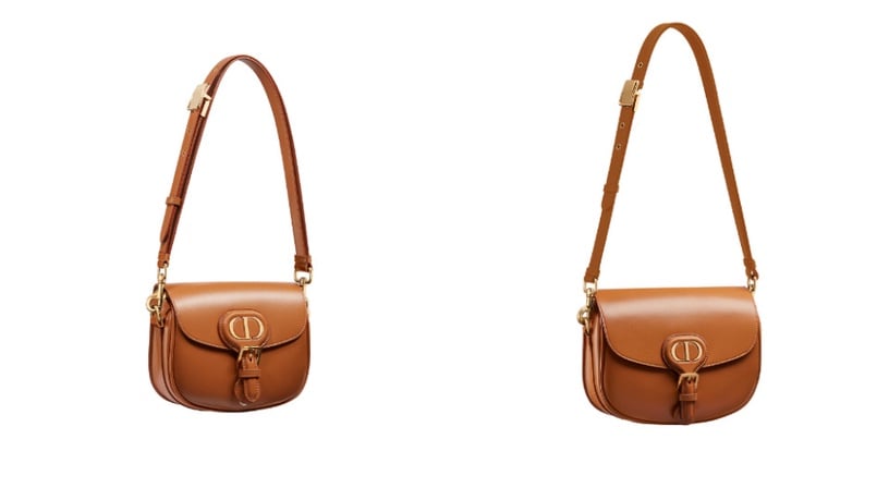 Dior Bobby Oblique 駝色光滑小牛皮小型肩背包 ,NT$99,000/中型,NT$110,000