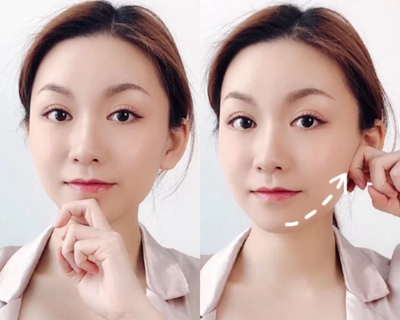 瘦臉按摩STEP1:下頷線拉提