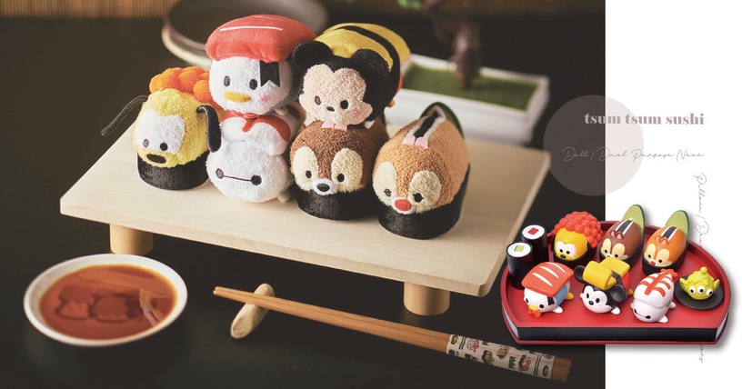 迪士尼推出全新「Tsum Tsum壽司系列」,玉子燒米奇、鮭魚卵布魯托,通通都要收藏!