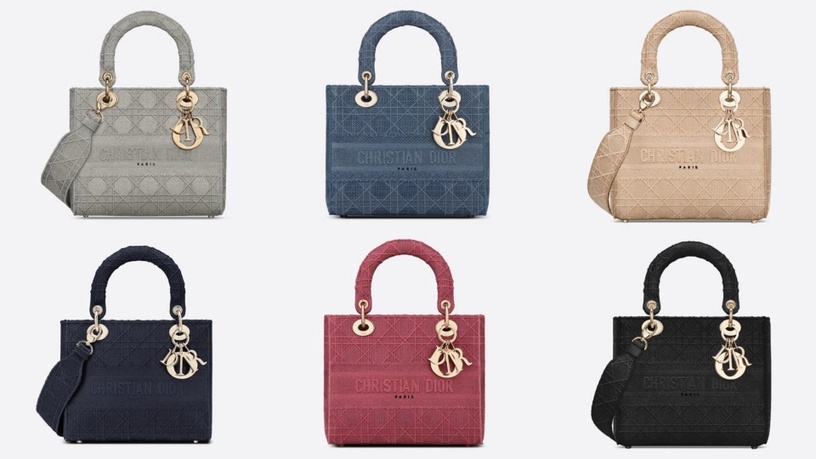Dior Lady D-Lite 刺繡包,2020 秋冬再推「牛仔藍」、「煙燻玫瑰粉」新色!