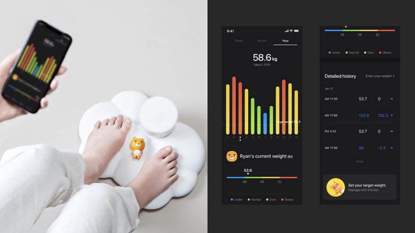 KAKAO FRIENDS 雲朵智慧體重計登場!專屬APP掌握身材變化,超萌萊恩陪你減肥~