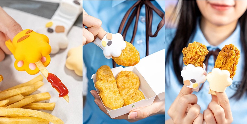 用貓掌吃薯條!中國麥當勞推出超萌「喵喵薯夾」,吃薯條再也不用沾手,可愛又實用!