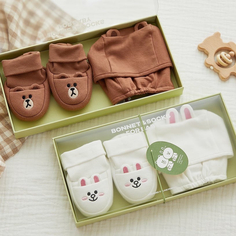 送禮首選!Line Friends「寶寶用品」上市,讓超萌熊大鞋襪、玩偶陪寶寶成長!
