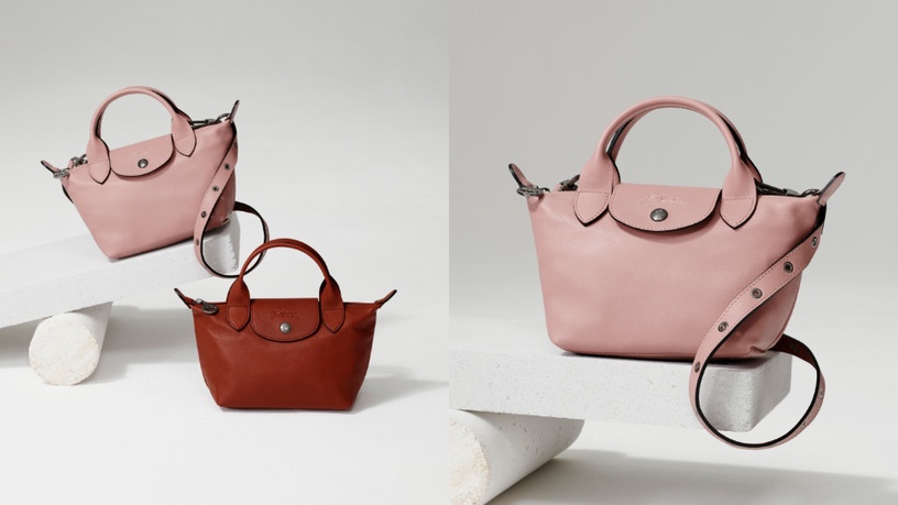 2020粉紅包包 #Longchamp Le Pliage Cuir 古董粉紅色手提包，NT$12,900