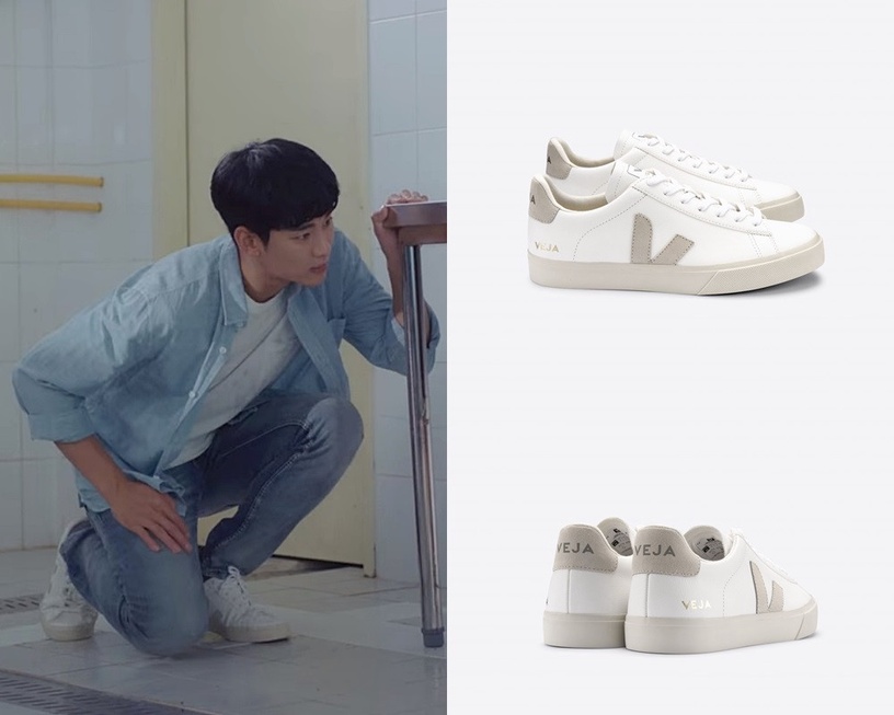 《雖然是精神病》金秀賢同款穿搭2 VEJA Campo Leather Extra White Natural Suede,約NT.4320