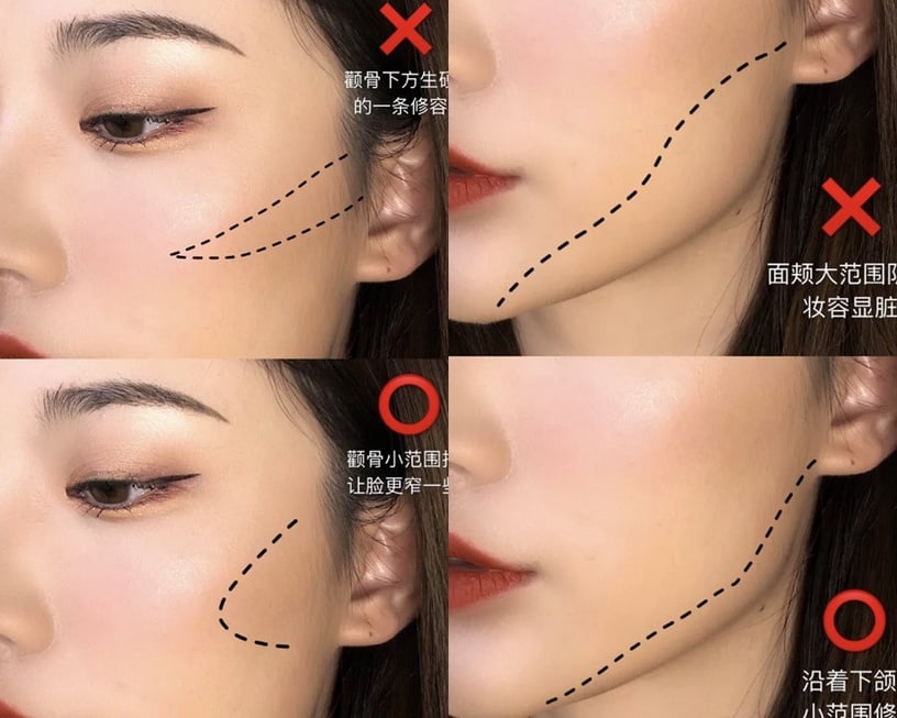 修容不顯髒TIPS:範圍大小要注意