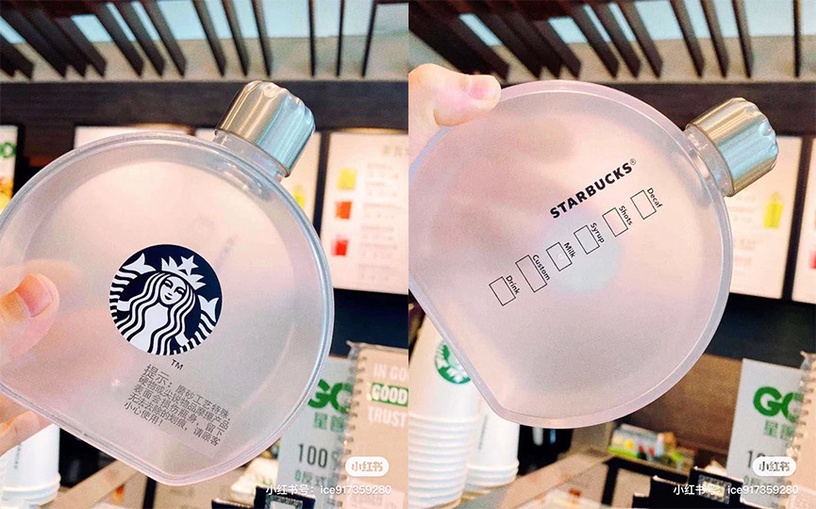 星巴克「透明圓形水瓶」絕美登場!香水瓶外型+半透明磨砂材質,拿在手上直接質感破表