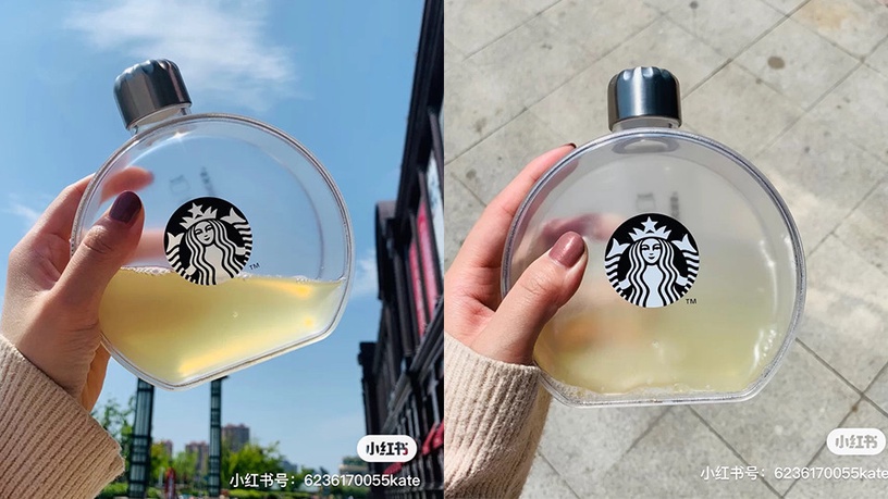 星巴克「透明圓形水瓶」絕美登場!香水瓶外型+半透明磨砂材質,拿在手上直接質感破表