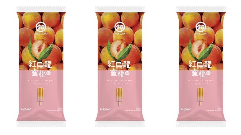 初鹿牧場「紅烏龍蜜桃雪糕」4入/原價150元;特價119元(8/21家樂福開賣)